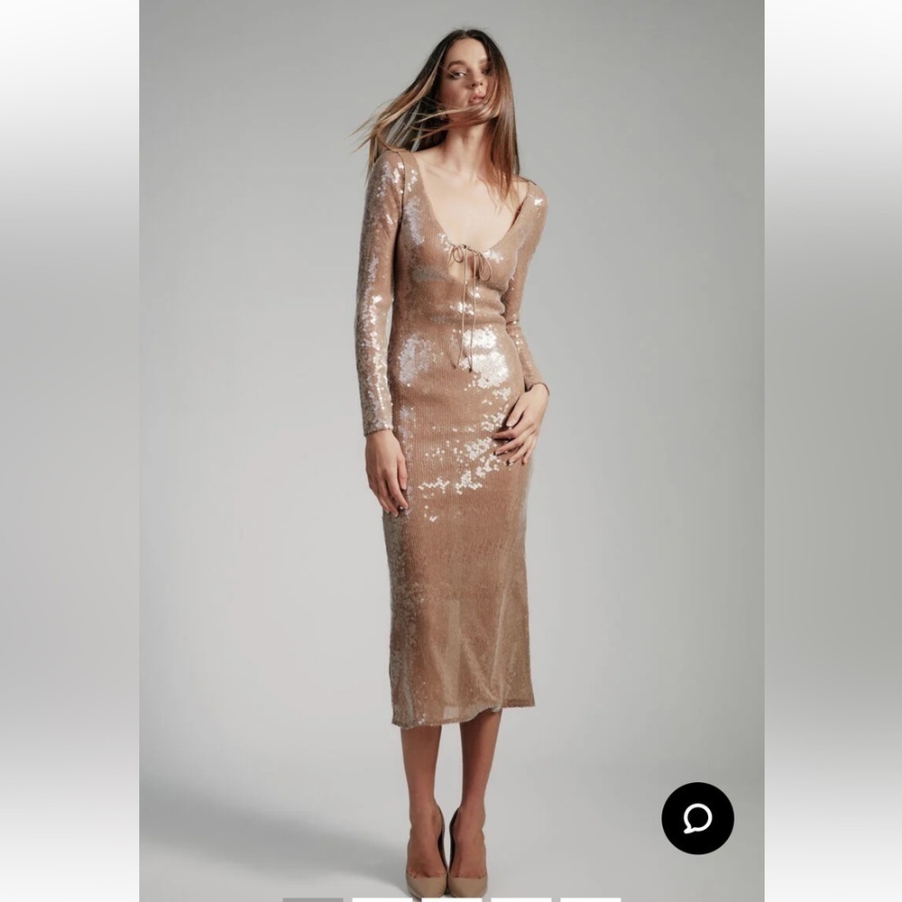 Bardot Verona Sequin Maxi Dress In Nude US Size 10